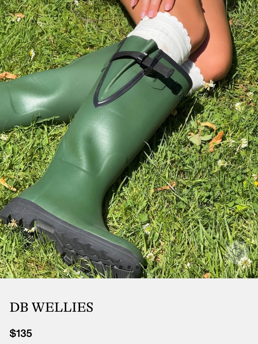 DB Wellies Women's Green Waterproof Rain Boots - Picture 2 of 3